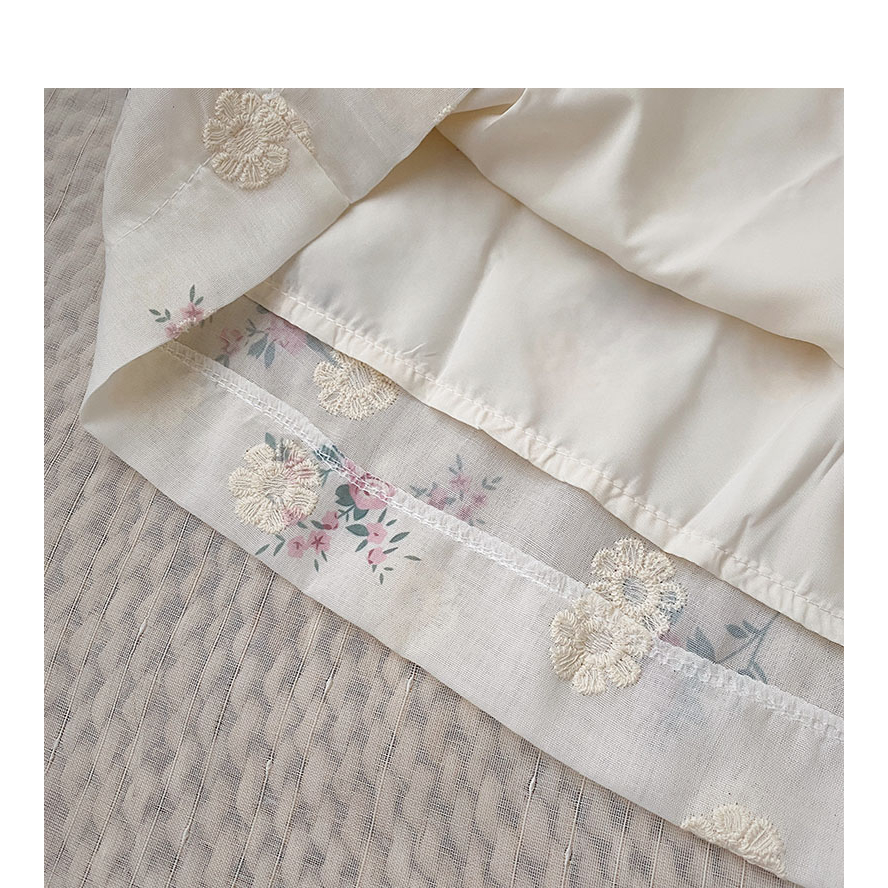Áo Sơ Mi Cotton Tay Ngắn Phồng Thêu Hoa Phong Cách Hàn Quốc Cho Nữ Baju Baju Wanita Lengan Panjang Hàng Mới Có Sẵn