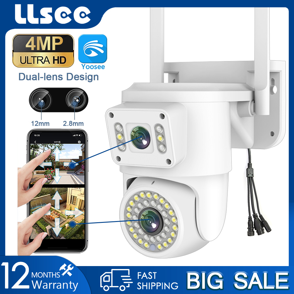 LLSEE Yoosee Camera 2 Mắt 4k 8.0MP PTZ Camera không dây ngoài trời WIFI, Camera an ninh IP, Cuộc gọi kép