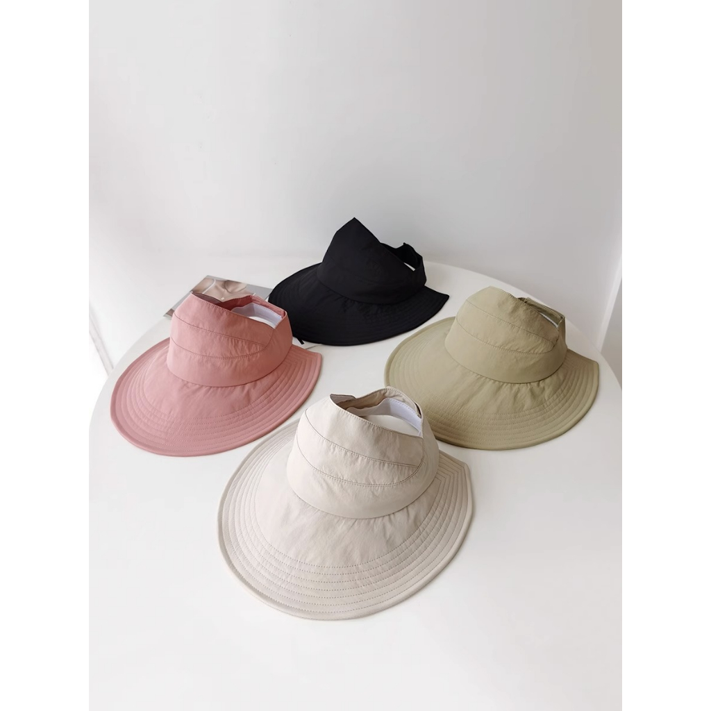 Mũ Chống Nắng Mùa Hè Che Phủ Toàn Diện Cột Dây Buộc Tóc Đuôi Ngựa Cao Cấp Phong Cách Hàn Quốc Cho Nữ