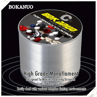 Bokanuo 15-38LB Dây câu 500M Dây câu bằng sợi Nylon mạnh bắt cá lớn hơn trong suốt Trắng vượt trội Chống mài mòn Dây đơn chống mài mòn