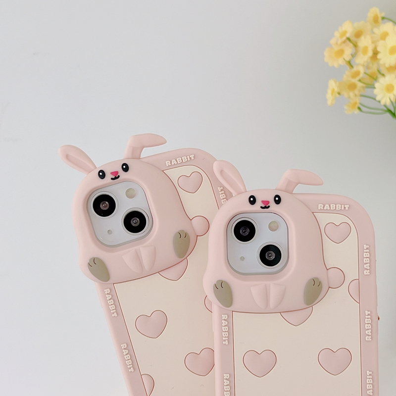 Ốp Điện Thoại Silicone Chống Sốc In Hình Thỏ Hoạt Hình Cho iPhone 11 xs max 7P / 8 Plus / 12pro / 13 / 14pro max