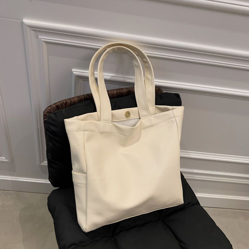 Túi xách da PU mềm màu đen cỡ lớn phong cách vintage thời trang cho nữ