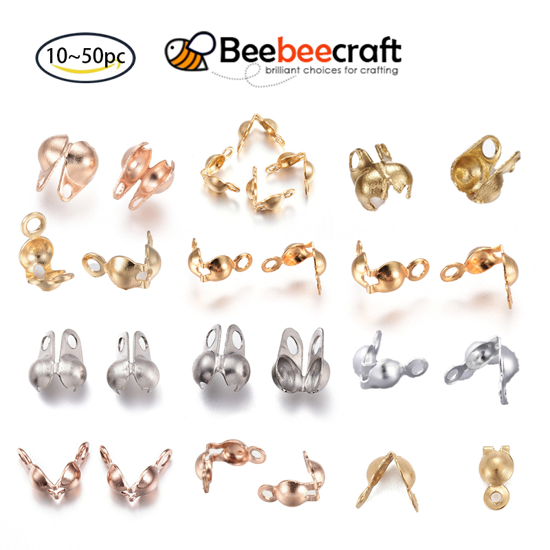 Bộ 10-50 Đầu Nút Thắt Bằng Thép Không Gỉ 304 Cho Thắt Nút Và Uốn Tóc Thủ Công