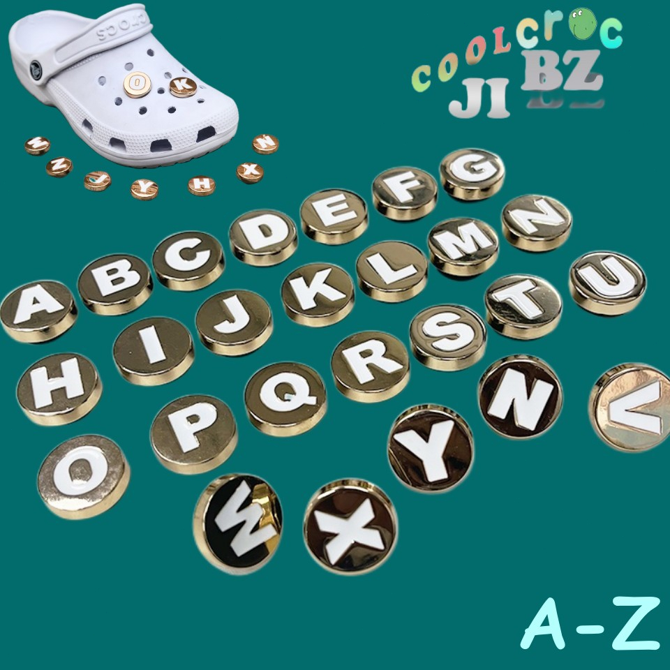 Phụ Kiện Trang Trí Giày Crocs Bằng Hợp Kim In Chữ Jibbitz Độc Đáo Thời Trang Cho Bé Trai Và Gái