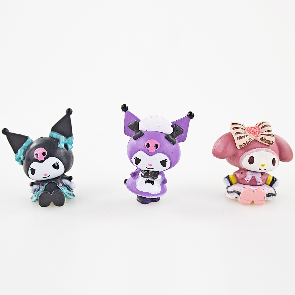 SANRIO Bộ Sưu Tập 5 Mô Hình Mèo Kuromi Kt Melody 4Cm Bằng Pvc Đáng Yêu Dành Cho Trẻ Em