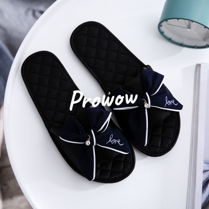Prowow❤Dép Xỏ Ngón EVA Đơn Giản Hình Bướm Bằng satin Phong Cách Hàn Quốc Mới Dành Cho Bạn Nữ Mang Trong Nhà