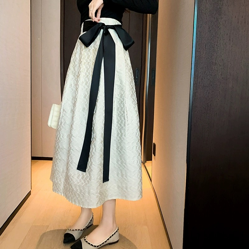 Set áo tay dài và chân váy lưng cao thời trang thu đông dành cho nữ