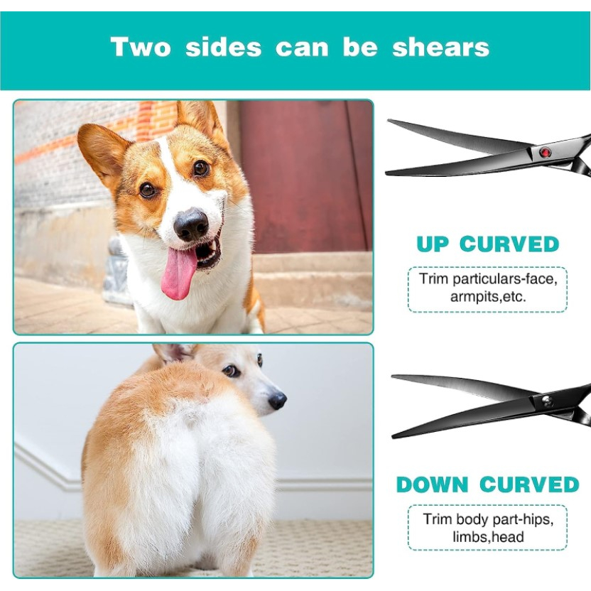 Kéo Cắt Tỉa Răng Dạng Cong 7.5 "Chuyên Nghiệp Cho Thú Cưng