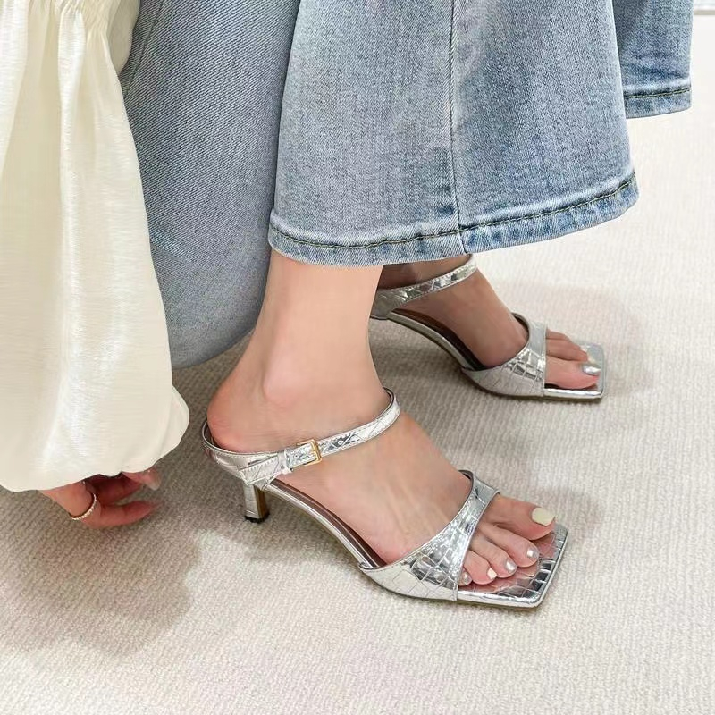 Dép Cao Gót Mũi Vuông Size Lớn Thời Trang Dành Cho Nữ / Size 35-42