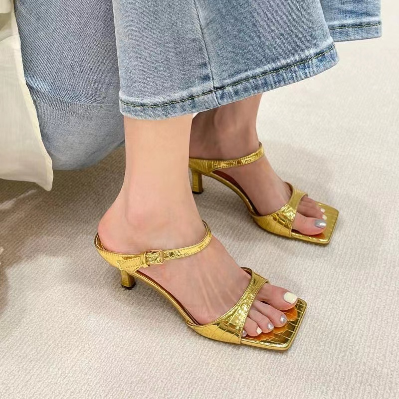 Dép Cao Gót Mũi Vuông Size Lớn Thời Trang Dành Cho Nữ / Size 35-42