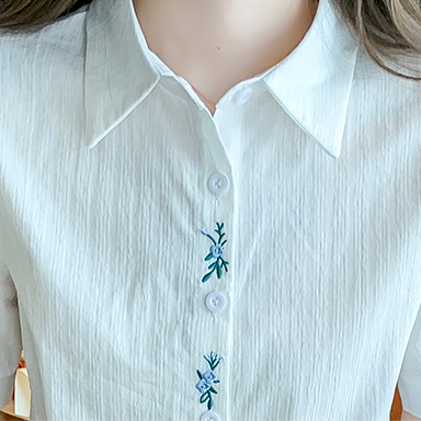 Áo Sơ Mi Cotton Mỏng Tay Ngắn Thêu Họa Tiết Thời Trang Mùa Hè 2023 GCQ5 Cho Nữ