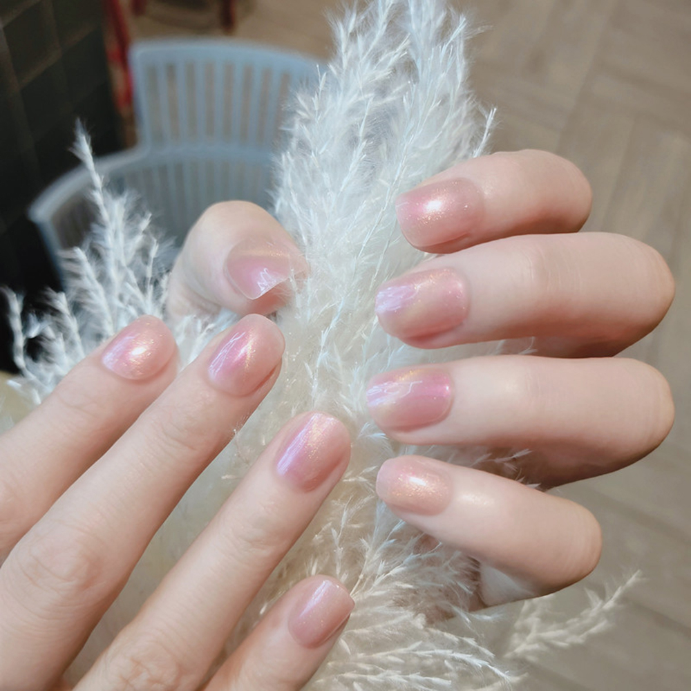 YADORNOS Bộ Sưu Tập Móng Tay Giả Mặt Gương Phong Cách Hailey Thời Trang 24 Cái