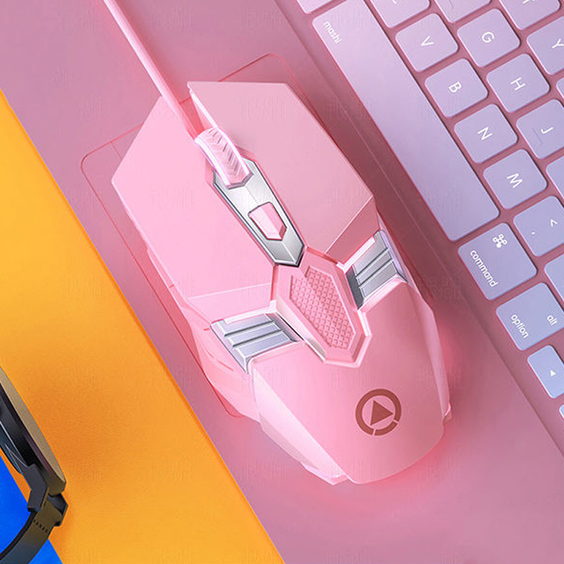 Bộ Bàn Phím Và Chuột Cơ USB Có Dây Bằng Kim Loại Màu Tím / Hồng Dễ Thương Cho PC / laptop