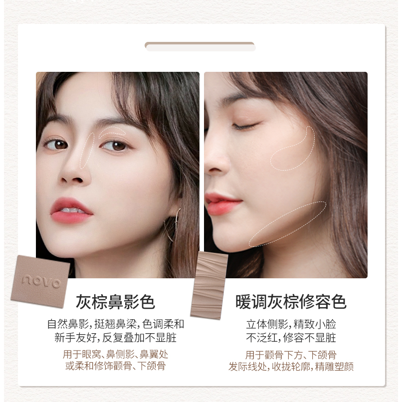 Bảng Phấn Bắt Sáng 3 Màu Lì Và Màu Nhũ Chống Nước Hiệu NOVO NO.5828