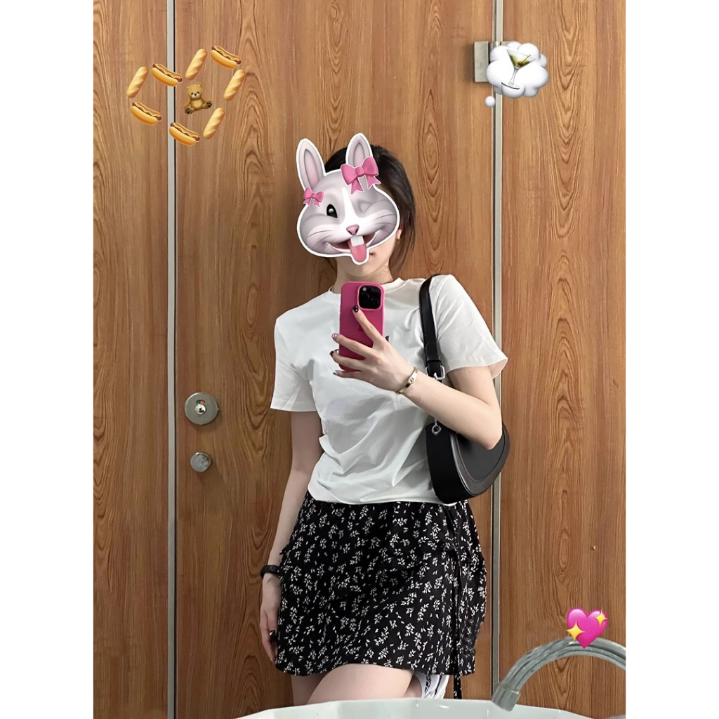 Ethelgirl Áo Thun T-shirt Tay Ngắn Cổ Tròn In Hình Thời Trang Mùa Hè Dành Cho Nữ