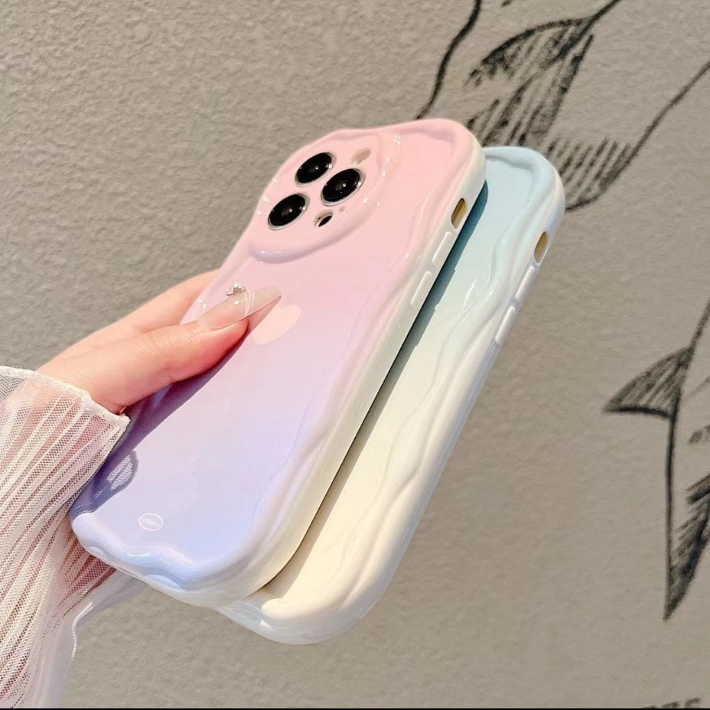 Ốp Điện Thoại Màu Gradient Họa Tiết Trái Tim Cho iPhone 11 12Pro 6s 7 8plus 13Pro 6plus xr xsmax x 11Pro 13mini 14Promax