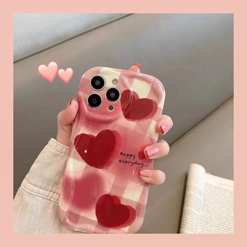 Ốp Điện Thoại Màu Đỏ Họa Tiết Chấm Bi Cho iPhone 11 12 6sPlus 7 8plus 13Pro SE xr xsmax x 11Pro 14Promax