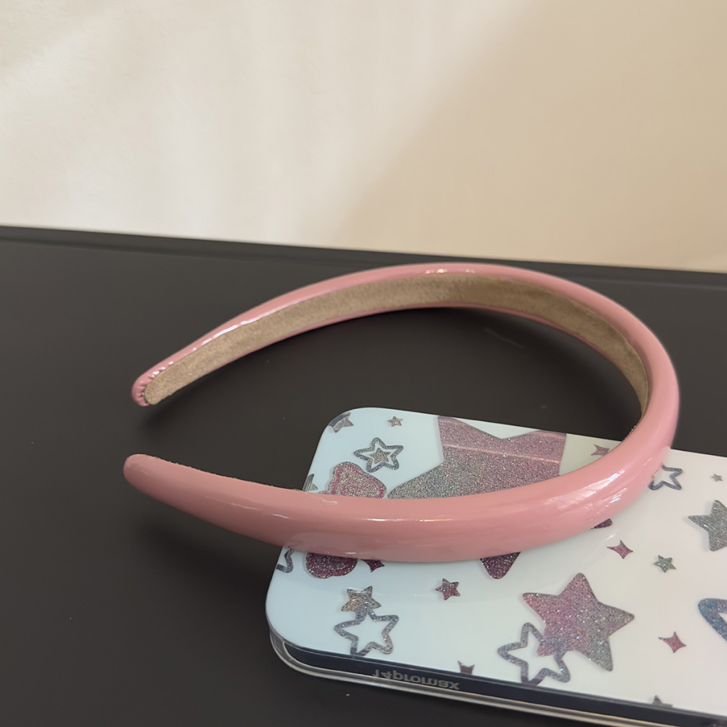 Băng Đô Cài Tóc Bằng Da Màu Trơn Kiểu Hàn Quốc Thời Trang Xuân Hè Cho Bạn Gái