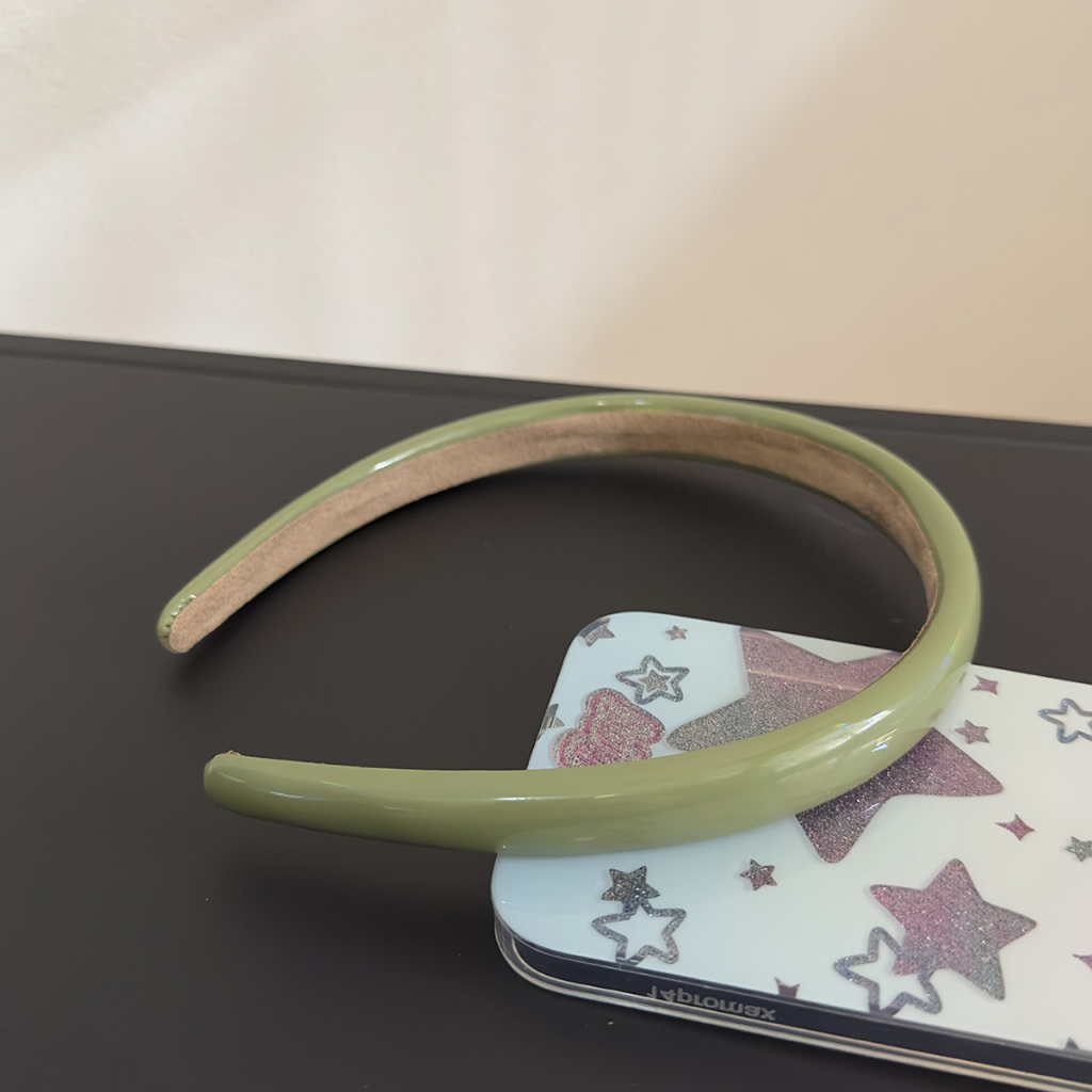 Băng Đô Cài Tóc Bằng Da Màu Trơn Kiểu Hàn Quốc Thời Trang Xuân Hè Cho Bạn Gái