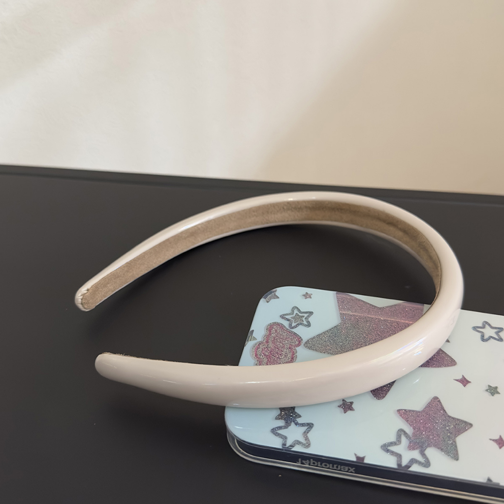 Băng Đô Cài Tóc Bằng Da Màu Trơn Kiểu Hàn Quốc Thời Trang Xuân Hè Cho Bạn Gái