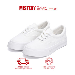 Mistery Giày thể thao trắng vải canvas cao 3cm cho nữ MIS-503