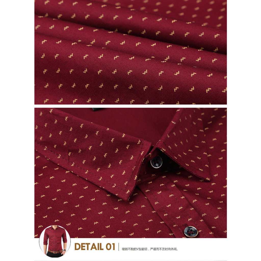 Áo Sơ Mi Nam Dài Tay Họa Tiết Hoa Văn Thời Trang