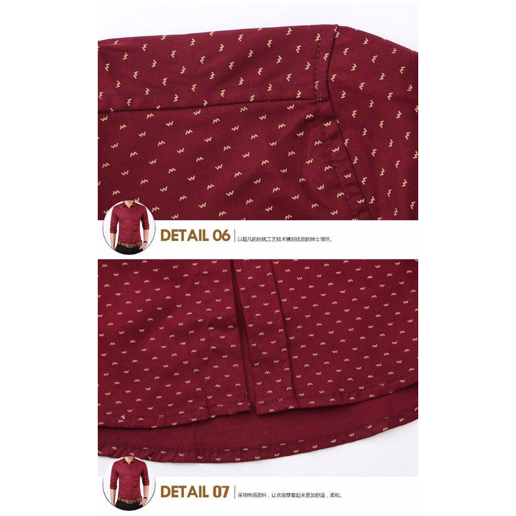 Áo Sơ Mi Nam Dài Tay Họa Tiết Hoa Văn Thời Trang