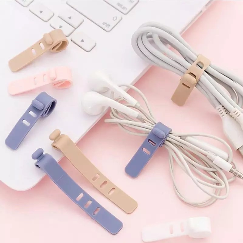 Dây Quấn Cáp Sạc Điện Thoại / Tai Nghe Bằng Silicone Tái Sử Dụng Được