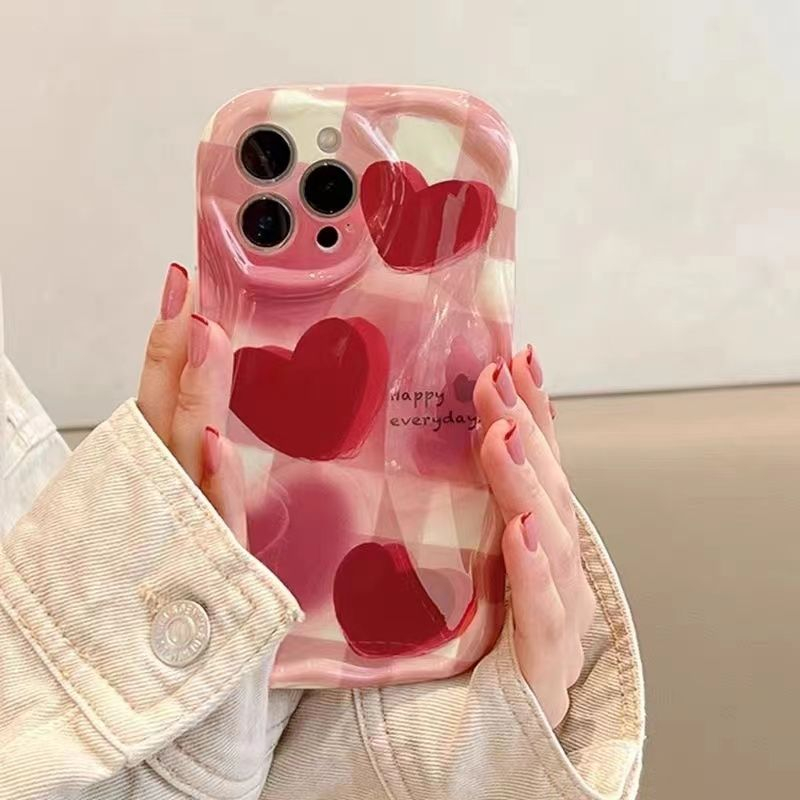 Ốp Điện Thoại Màu Đỏ Họa Tiết Chấm Bi Cho iPhone 11 12 6sPlus 7 8plus 13Pro SE xr xsmax x 11Pro 14Promax