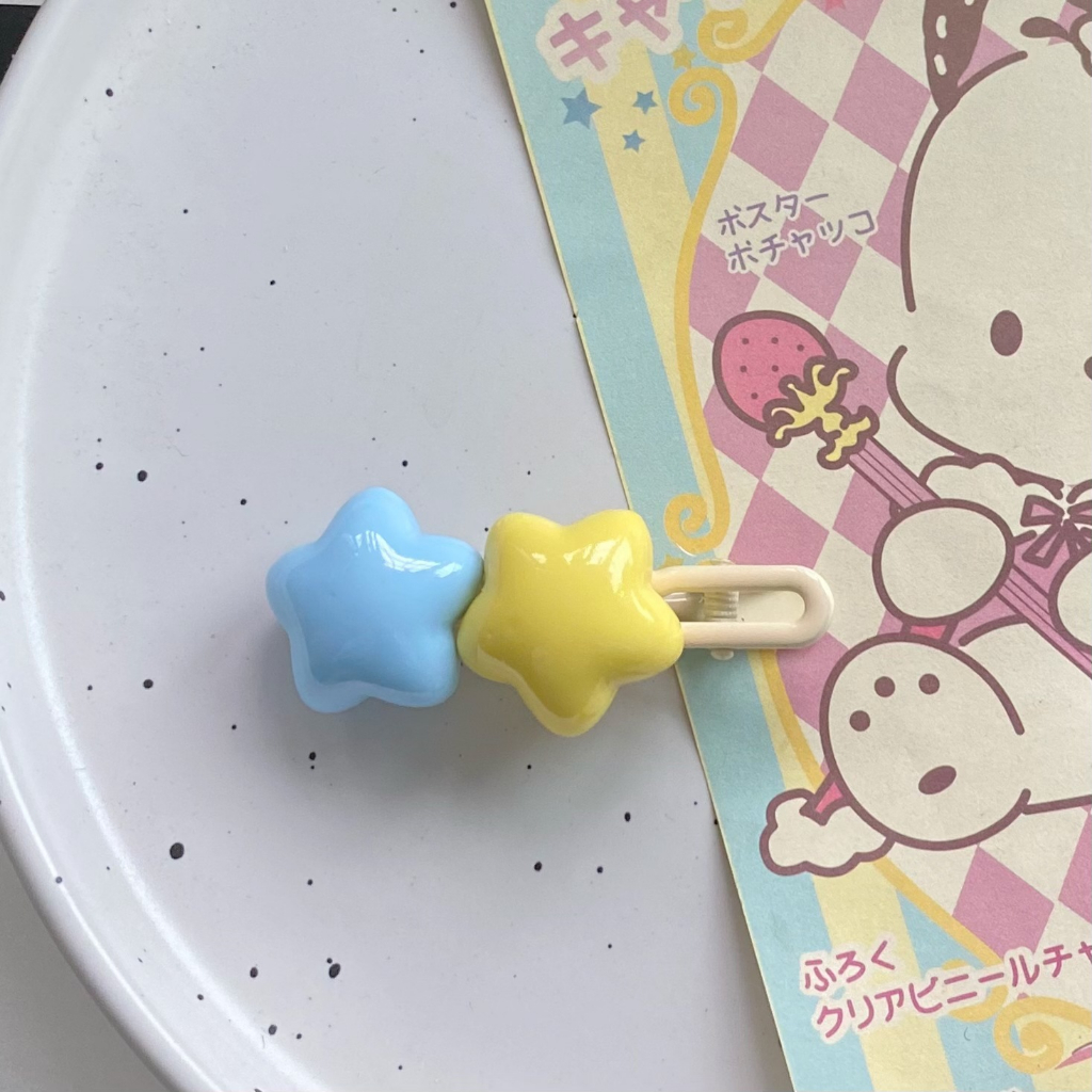 Kẹp Tóc Hình Ngôi Sao Năm Cánh Màu Sắc Kẹo Ngọt Xinh Xắn