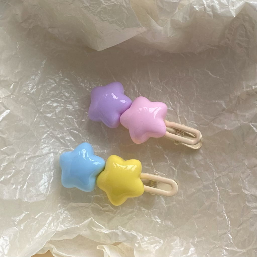 Kẹp Tóc Hình Ngôi Sao Năm Cánh Màu Sắc Kẹo Ngọt Xinh Xắn