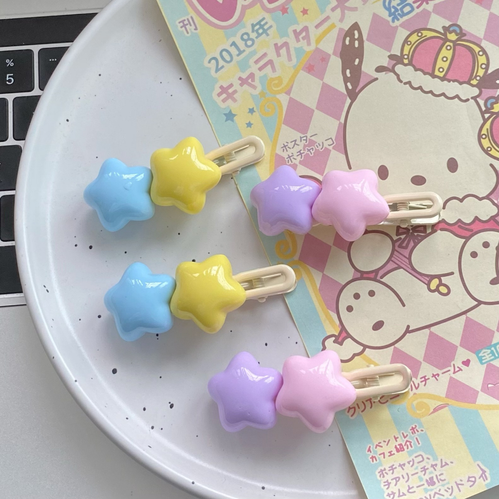 Kẹp Tóc Hình Ngôi Sao Năm Cánh Màu Sắc Kẹo Ngọt Xinh Xắn