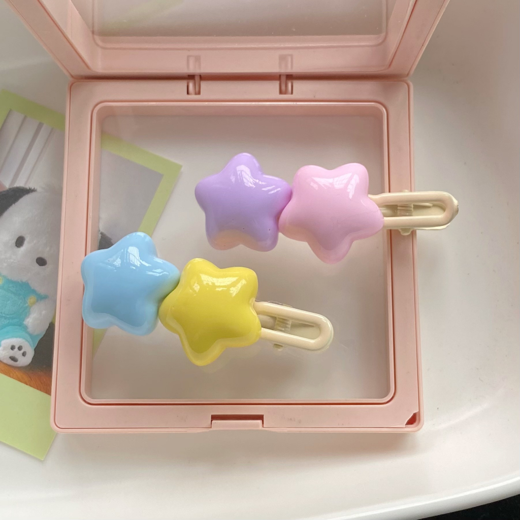 Kẹp Tóc Hình Ngôi Sao Năm Cánh Màu Sắc Kẹo Ngọt Xinh Xắn