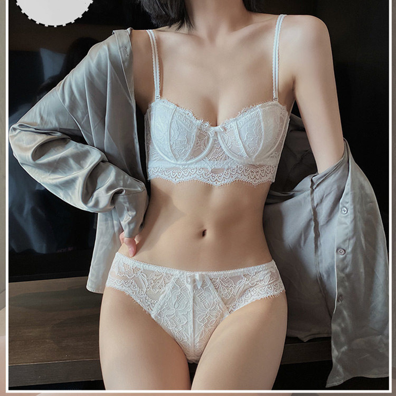 Bộ Đồ Lót Ren Cup Mỏng Mềm Mại Quyến Rũ Cho Nữ