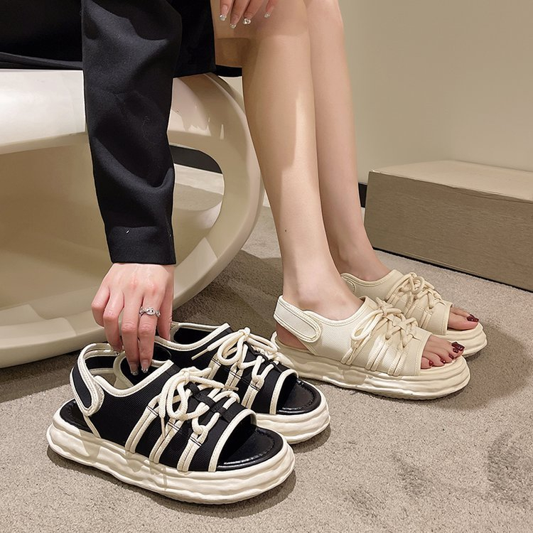 One more shoes⭐Xăng đan Đế Bằng Thoáng Khí Thời Trang Đi Biển Mùa Hè Cho Nữ