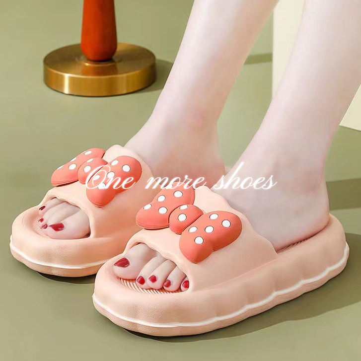 One more shoes⭐Dép Đế Dày Mềm Đính Nơ Thời Trang Mùa Hè Cho Nữ