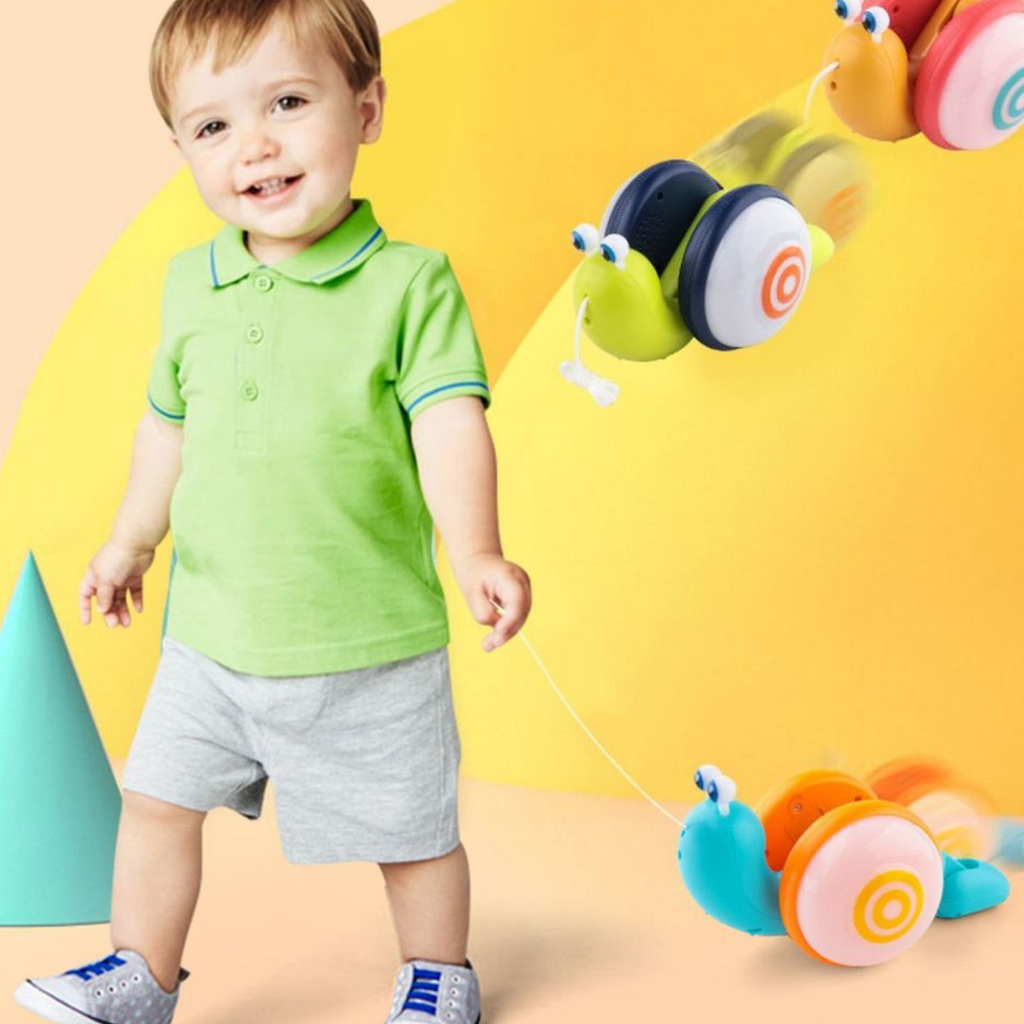 Đồ chơi ốc sên có dây kéo có nhạc và có đèn cho trẻ em bằng ABS bền