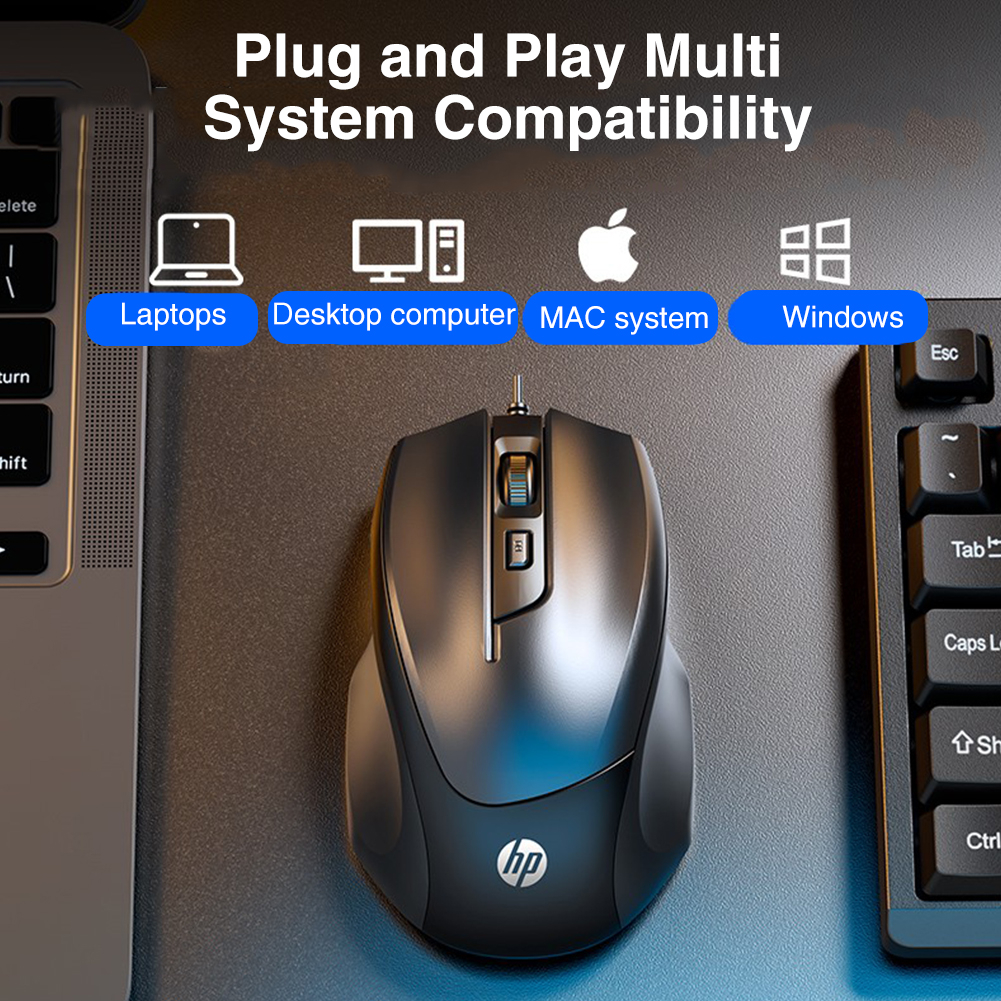 Chuột Gaming HP M150 Quang HọC Có Dây Với 6 NúT BấM + Dây CáP 1000-1600 DPI 1.5M Cho laptop / notebook /