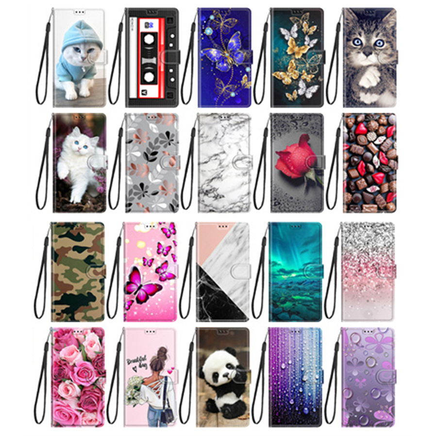 Ốp Điện Thoại Nắp Gập Bằng Da Dễ Thương Có Ngăn Đựng Thẻ Và Giá Đỡ Cho Samsung Galaxy S23 S22 S21 + Plus Ultra S21fe
