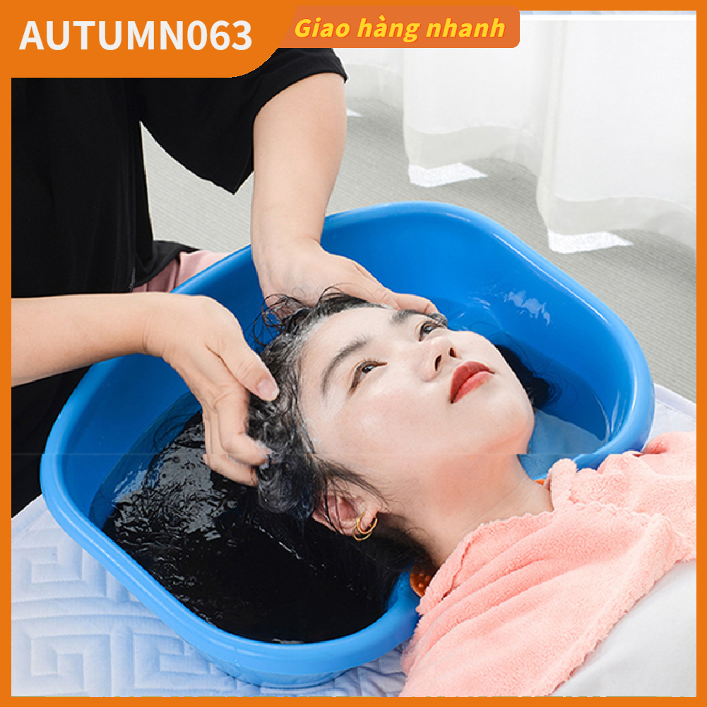 Chậu Gội Đầu Tại Nhà, Chậu gội đầu tại giường cho người già, Trẻ Nhỏ Có Đệm Lót Đỡ Cổ Silicone Siêu Mềm Tiện Dụng Autumn063