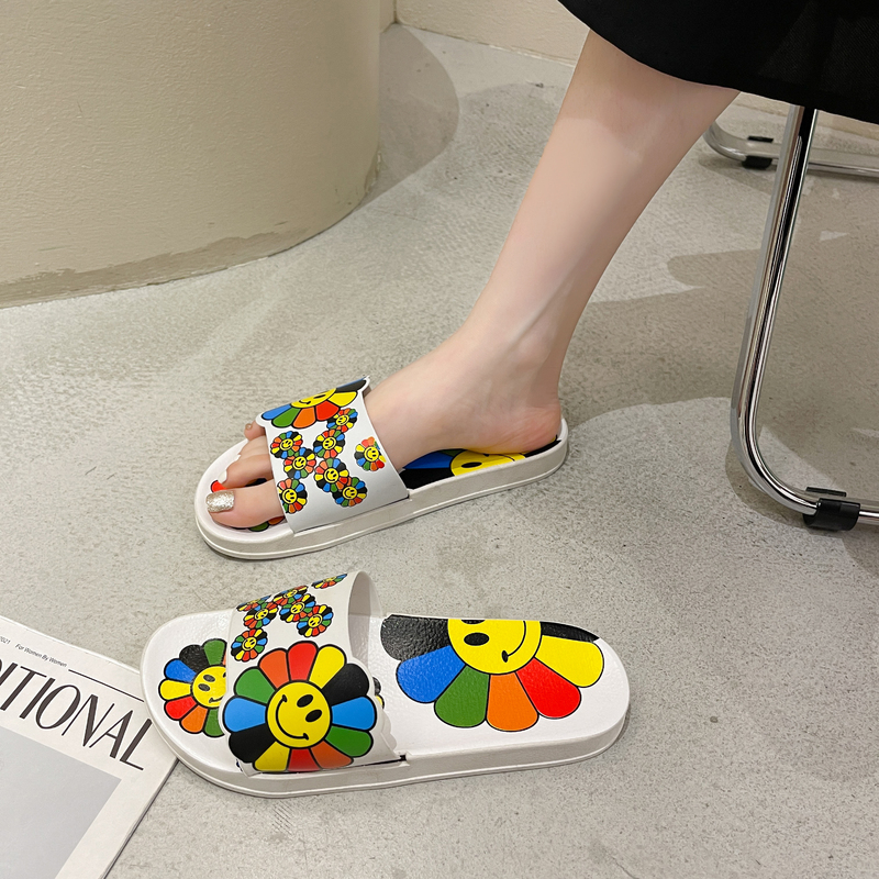 Dép Nữ đế mềm họa tiết hoa hướng dương thời trang mùa hè cho ISS789
