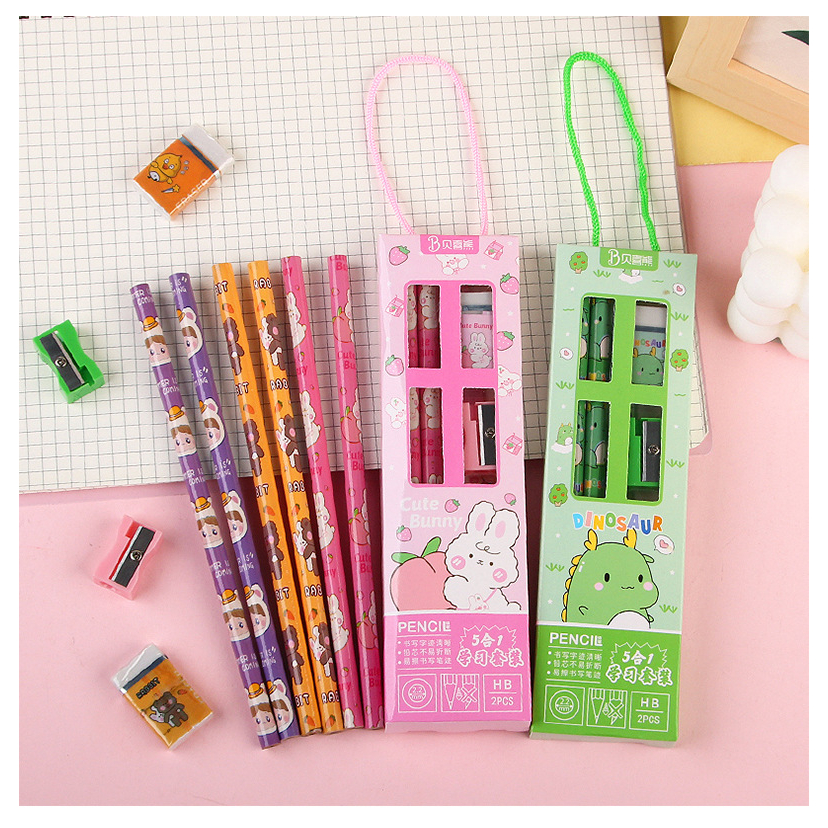 1 Bộ Hộp Quà Tặng Văn Phòng Phẩm Cầm Tay Sáng Tạo Cho Học Sinh