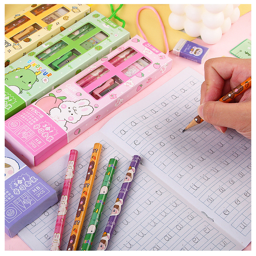 1 Bộ Hộp Quà Tặng Văn Phòng Phẩm Cầm Tay Sáng Tạo Cho Học Sinh