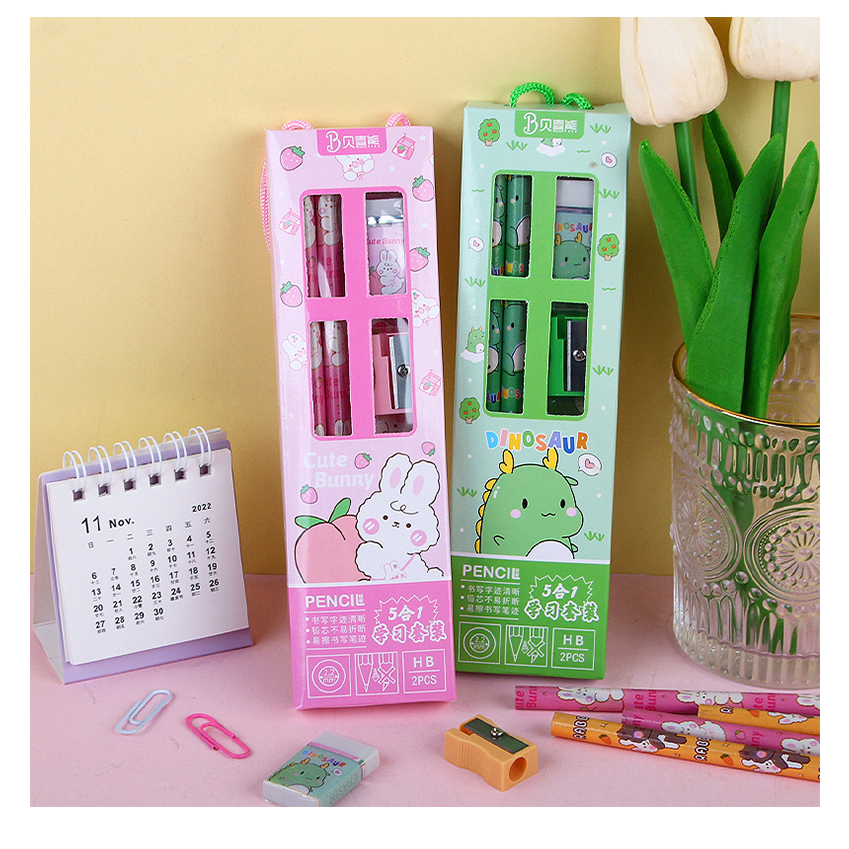 1 Bộ Hộp Quà Tặng Văn Phòng Phẩm Cầm Tay Sáng Tạo Cho Học Sinh