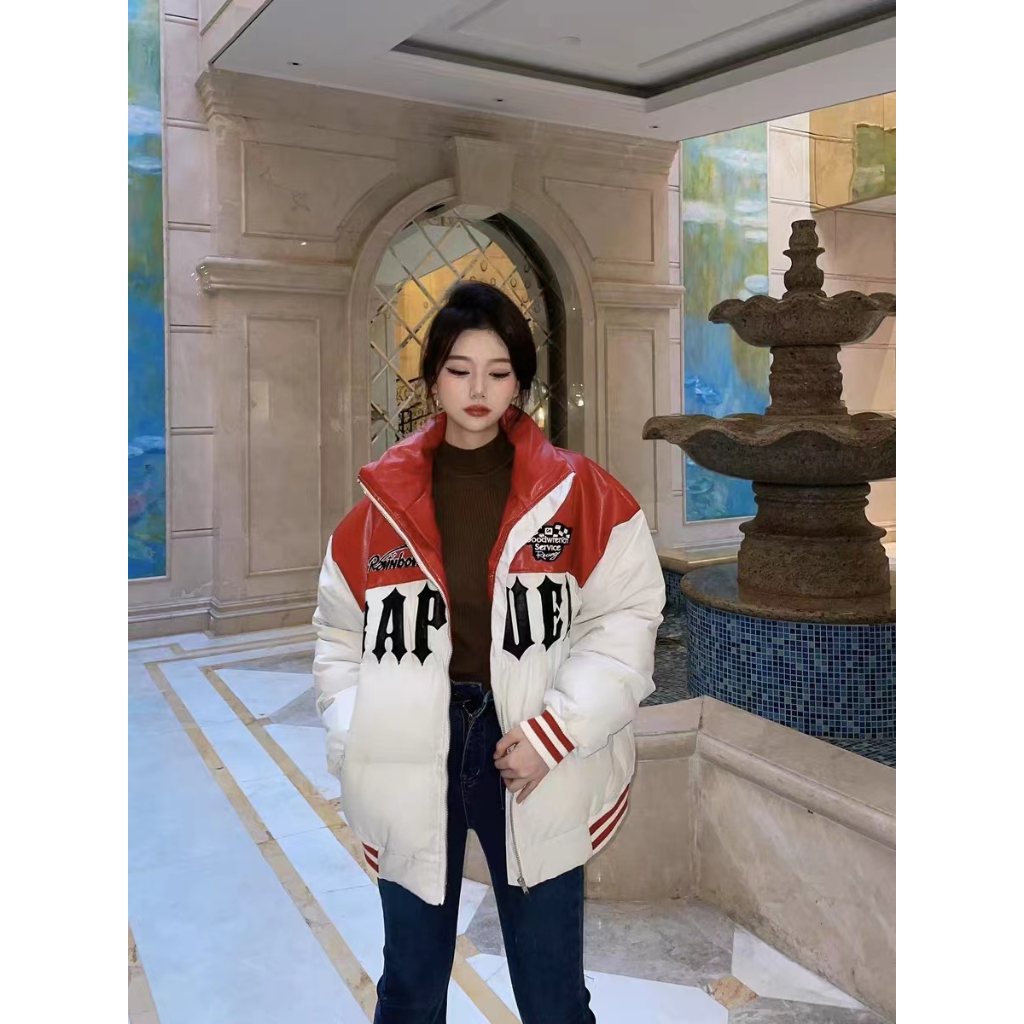 Áo Khoác Bóng Chày Cotton Dày Dặn Dáng Rộng Thêu Họa Tiết Kiểu Retro Mỹ Đường Phố Cá Tính Cho Nam Và Nữ