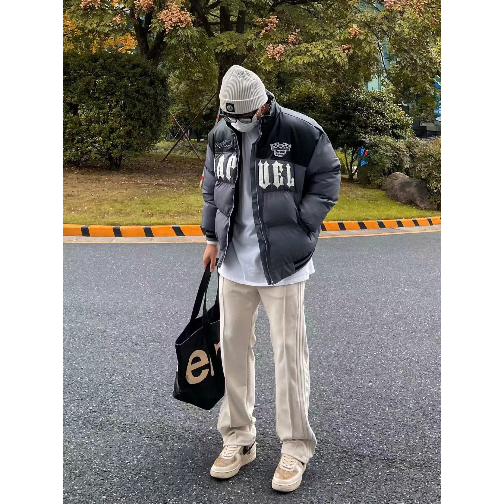 Áo Khoác Bóng Chày Cotton Dày Dặn Dáng Rộng Thêu Họa Tiết Kiểu Retro Mỹ Đường Phố Cá Tính Cho Nam Và Nữ