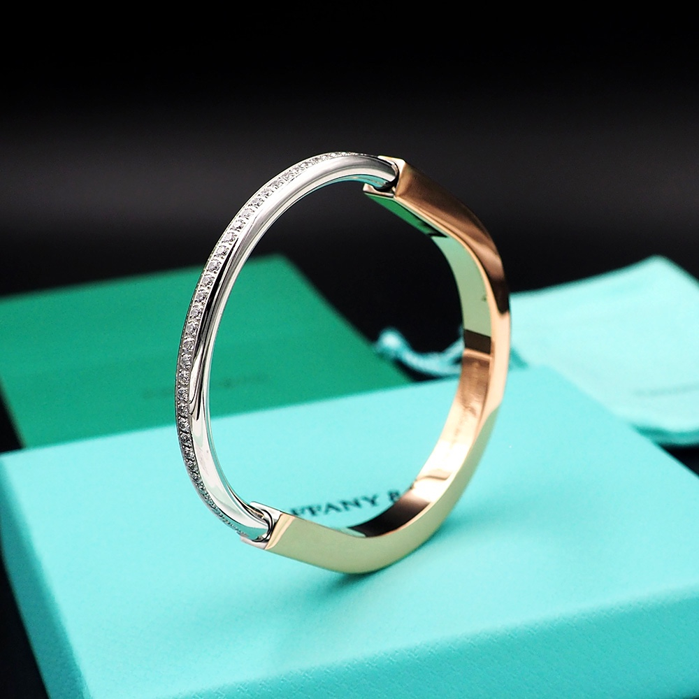 Vòng Tay Mạ Vàng Hồng 18K Đính Kim Cương Nhân Tạo Thời Trang Cho Nữ