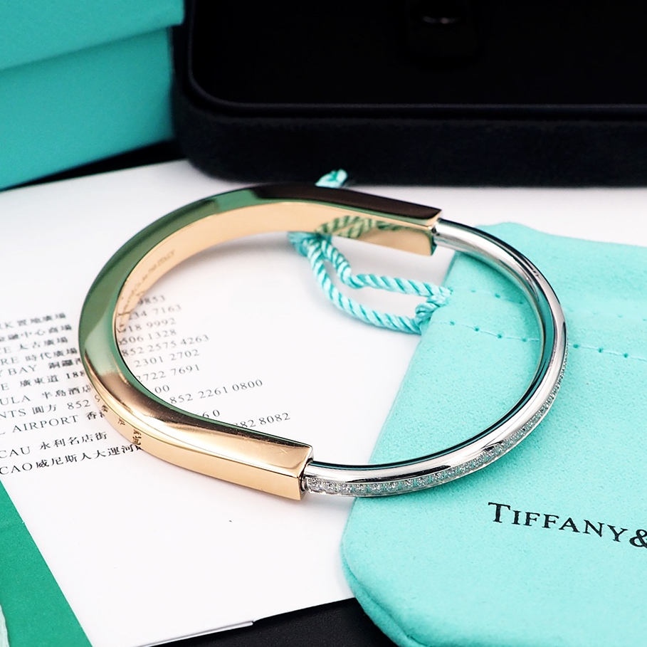 Vòng Tay Mạ Vàng Hồng 18K Đính Kim Cương Nhân Tạo Thời Trang Cho Nữ