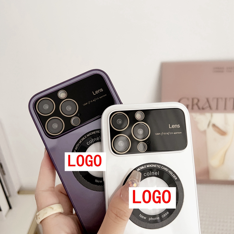 Ốp Điện Thoại Kính Cường Lực Cứng Màu Trơn Từ Tính Bảo Vệ Toàn Diện Cho Iphone11Promax / 12pro / 14Plus / 13Pro Max 2023