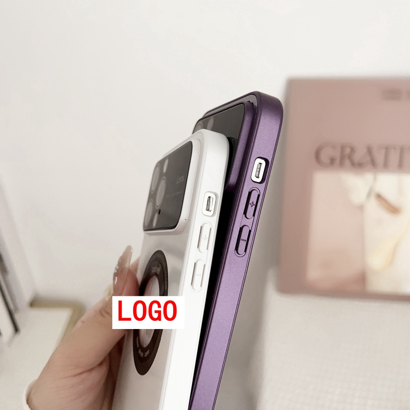 Ốp Điện Thoại Kính Cường Lực Cứng Màu Trơn Từ Tính Bảo Vệ Toàn Diện Cho Iphone11Promax / 12pro / 14Plus / 13Pro Max 2023